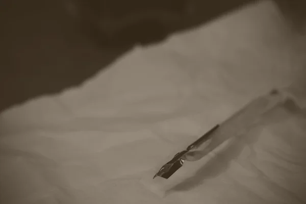 Φτερό στυλό πένα με μύτη, μεταλλικές — Φωτογραφία Αρχείου