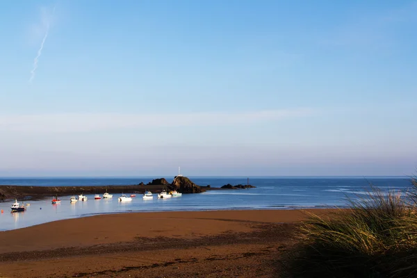 Vista das dunas de areia à beira-mar de Bude — Fotografia de Stock