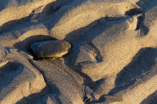 小石の波紋が付いている浜の砂の上 — ストック写真