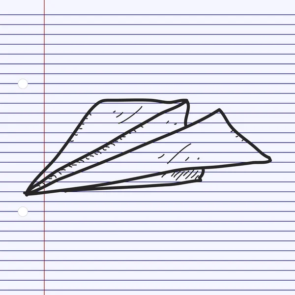 Простые каракули бумажного самолета — стоковый вектор