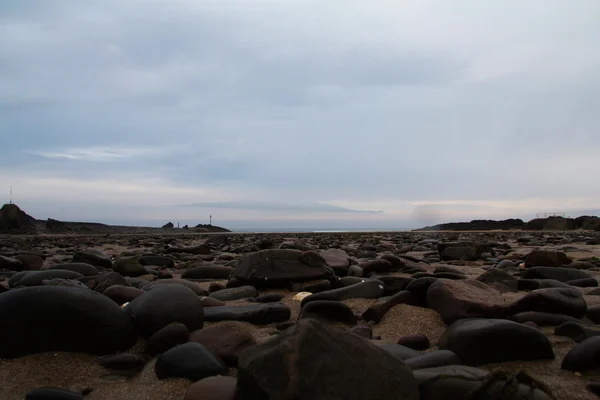 มุมมองเหนือชายหาดที่ Bude ใน Cornwall — ภาพถ่ายสต็อก