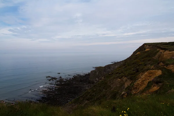 Вид з прибережних стежок між Widemouth затокою і Bude — стокове фото