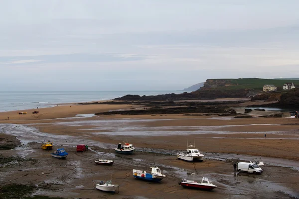 Переглянути Summerleaze пляж в місті Bude в Корнуоллі — стокове фото