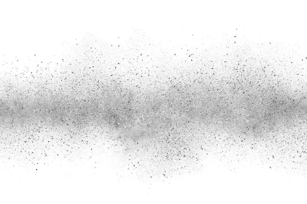 Schwarze abstrakte Pulverexplosion auf weißem Hintergrund — Stockfoto