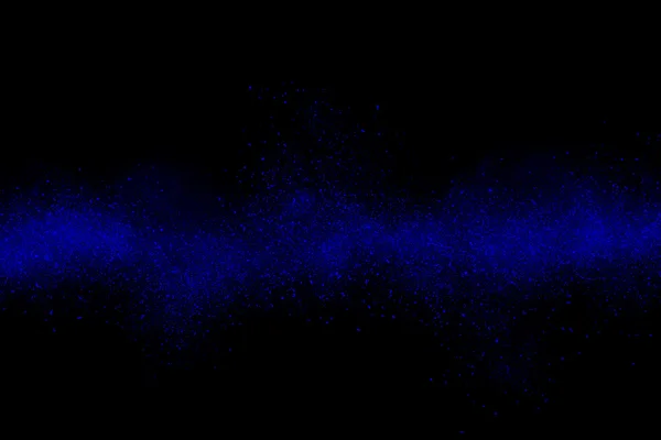 Синій абстрактний вибух пороху на чорному тлі — стокове фото