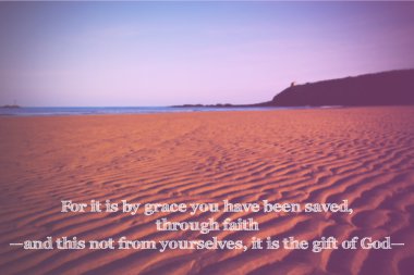 Bulanık bir arka plan üzerinde İncil'den ilham ayet