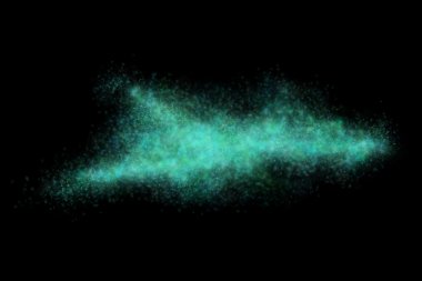 Siyah bir arka plan üzerinde renkli soyut toz patlama