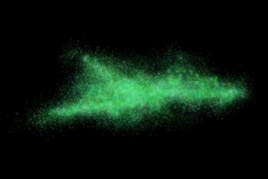 Siyah bir arka plan üzerinde renkli soyut toz patlama