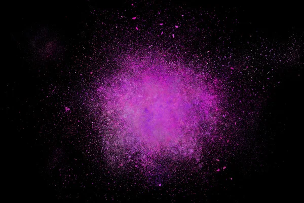 Farbenfrohe abstrakte Pulverexplosion auf schwarzem Hintergrund — Stockfoto