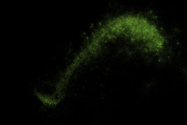 Siyah bir arka plan üzerinde renkli soyut toz patlama