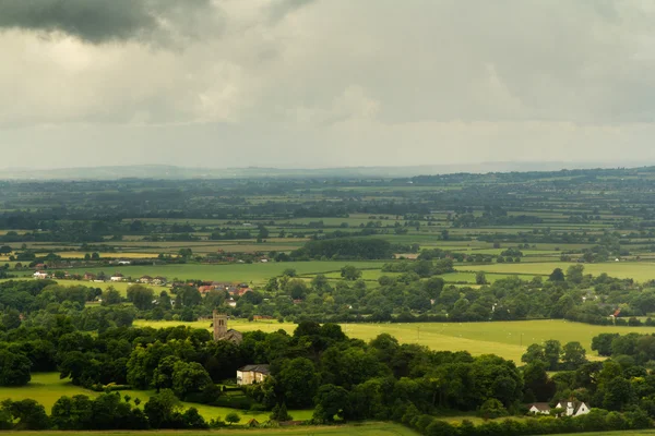 View over a church in the Chilterns, Buckinghamshire — Stock Photo, Image