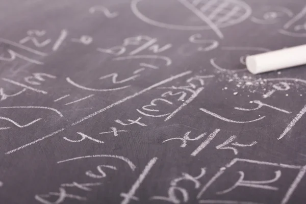 Κοντινό πλάνο του μαυροπίνακα με μαθηματικών εξισώσεων — Φωτογραφία Αρχείου