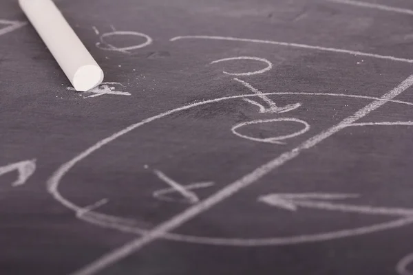 Close up of blackboard for coaching tactics — Stock Photo, Image