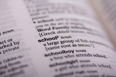 Sözlükteki kelimelerin yakın çekim