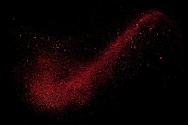 Siyah bir arka plan üzerinde renkli soyut toz patlama