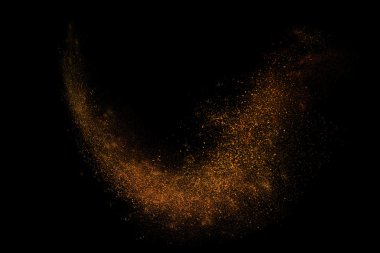 Siyah bir arka plan üzerinde renkli soyut toz patlama