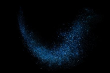 Siyah bir arka plan üzerinde renkli soyut toz patlama