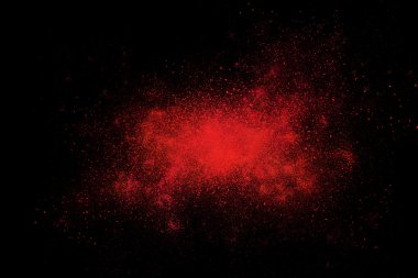 Siyah bir arka plan üzerinde renkli soyut toz patlama