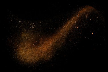 Siyah bir arka plan üzerinde renkli soyut toz patlama