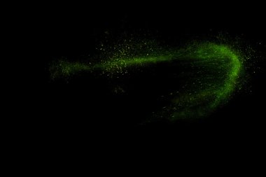 Siyah bir arka plan üzerinde renkli soyut toz patlama