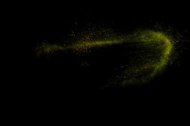 Siyah bir arka plan üzerinde renkli soyut toz patlama