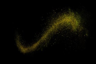 Siyah bir arka plan üzerinde renkli soyut toz patlama