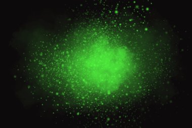 Siyah bir arka plan üzerinde renkli soyut toz patlama