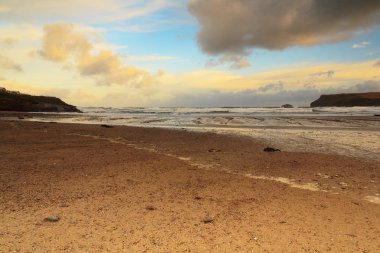 Polzeath denizden üzerinden güzel görünüm