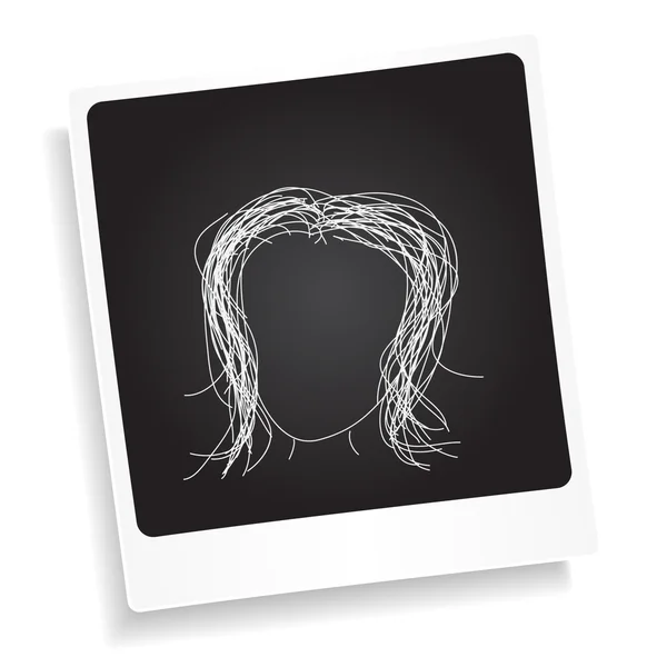 Doodle boceto de un estilo de pelo sobre un fondo de fotografía — Vector de stock