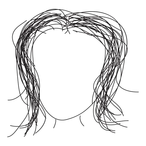 Doodle-Skizze einer Frisur auf weißem Hintergrund — Stockvektor