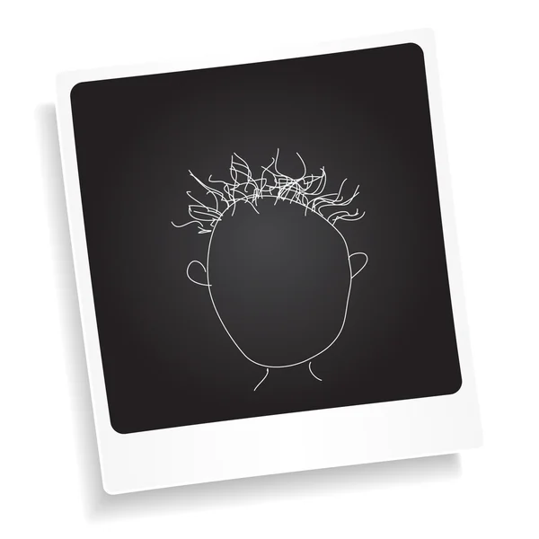 Σκίτσο doodle του ένα μαλλιά στυλ σε ένα φόντο φωτογραφία — Διανυσματικό Αρχείο