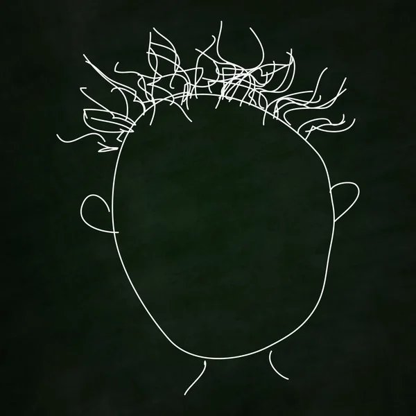 Esboço de doodle de um estilo de cabelo em um fundo de quadro-negro —  Vetores de Stock