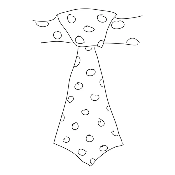 Doodle-Skizze einer Krawatte auf weißem Hintergrund — Stockvektor
