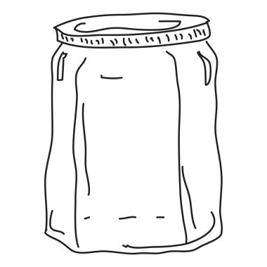 Doodle kroki, beyaz arka plan üzerinde bir kavanozu