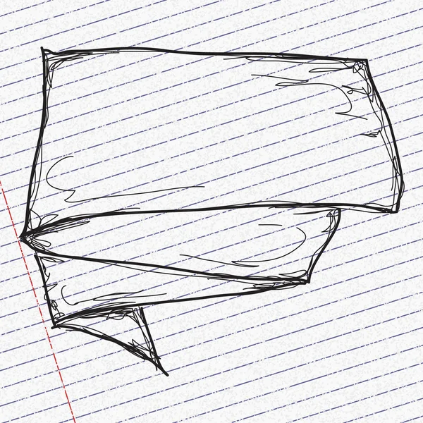 Doodle croquis d'une bannière sur fond de papier — Image vectorielle