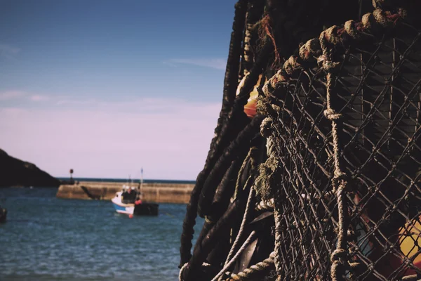 Trampas de langosta en el puerto, Filtro retro de Oporto Issac Vintage . —  Fotos de Stock