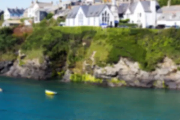 Blick auf den Hafen von Port Issac aus dem Fokus. — Stockfoto