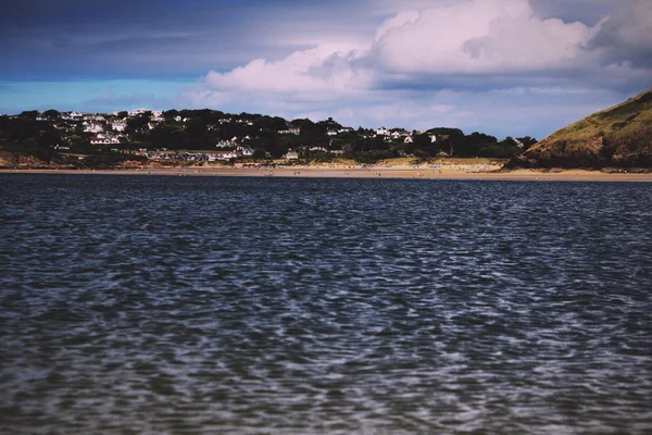 Visa längs kusten från Rock nära Padstow Vintage Retro Filter — Stockfoto