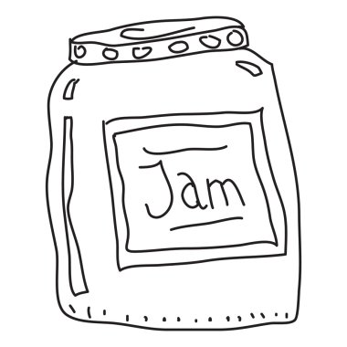 Doodle kroki, beyaz arka plan üzerinde bir kavanozu