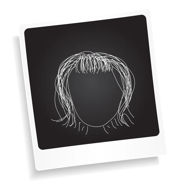 Doodle boceto de un estilo de pelo sobre un fondo de fotografía — Vector de stock