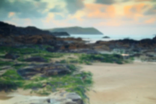 Early morning view over the beach at Polzeath Out of focus. — Stock Photo, Image