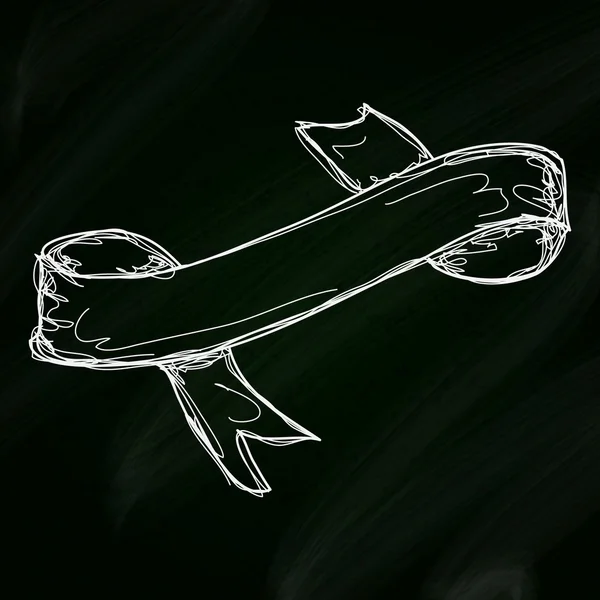 Doodle croquis d'une bannière sur un fond de tableau noir — Image vectorielle