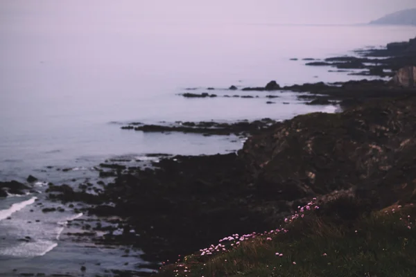 Pohled z pobřežní cesty mezi Widemouth Bay a Bude vinobr — Stock fotografie