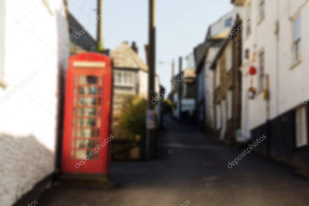 View down the old streets on Port Issac Out of focus.