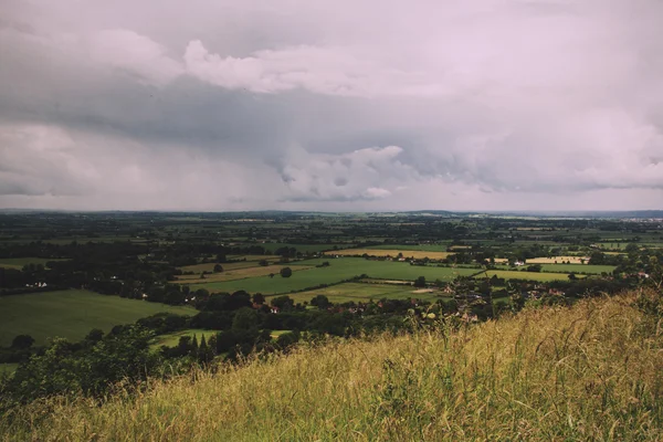 Vue nuageuse sur les Chilterns dans le Buckinghamshire Vintage Retro — Photo