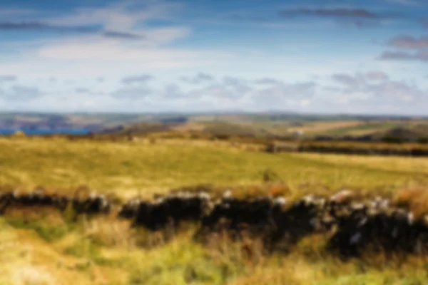 Vista desde la ruta costera cerca de Polzeath Fuera de foco . — Foto de Stock