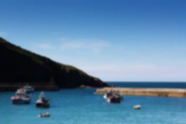 Blick auf den Hafen von Port Issac aus dem Fokus. — Stockfoto