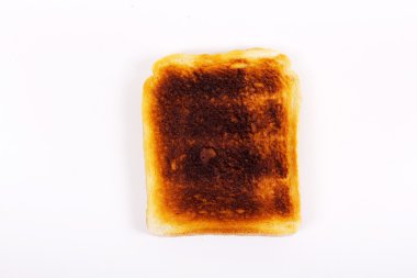 Beyaz bir arka plan üzerinde tost dilim