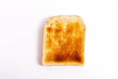 Beyaz bir arka plan üzerinde tost dilim