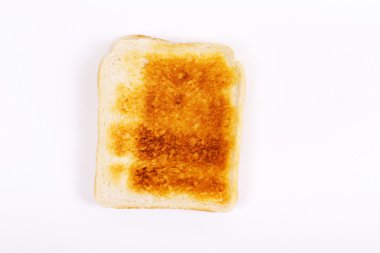 Beyaz bir arka plan üzerinde tost dilim